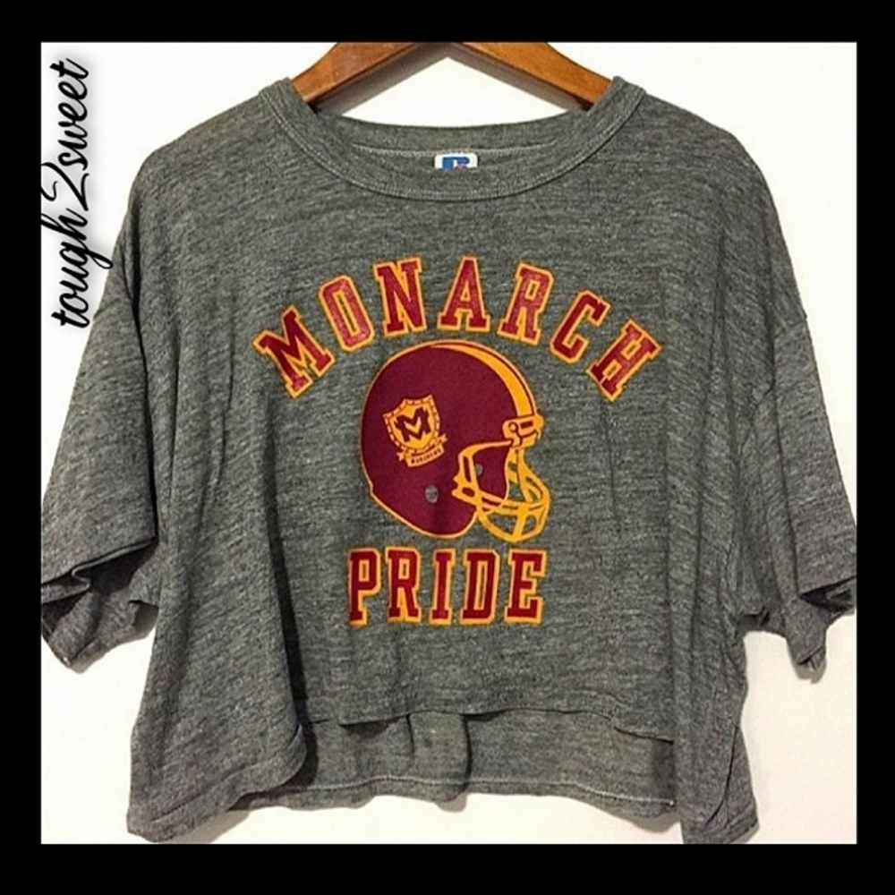 RUSSELL MONARCH PRIDE FOOTBALL CROP TOP~ WOMEN'S XL - Picture 4 of 13